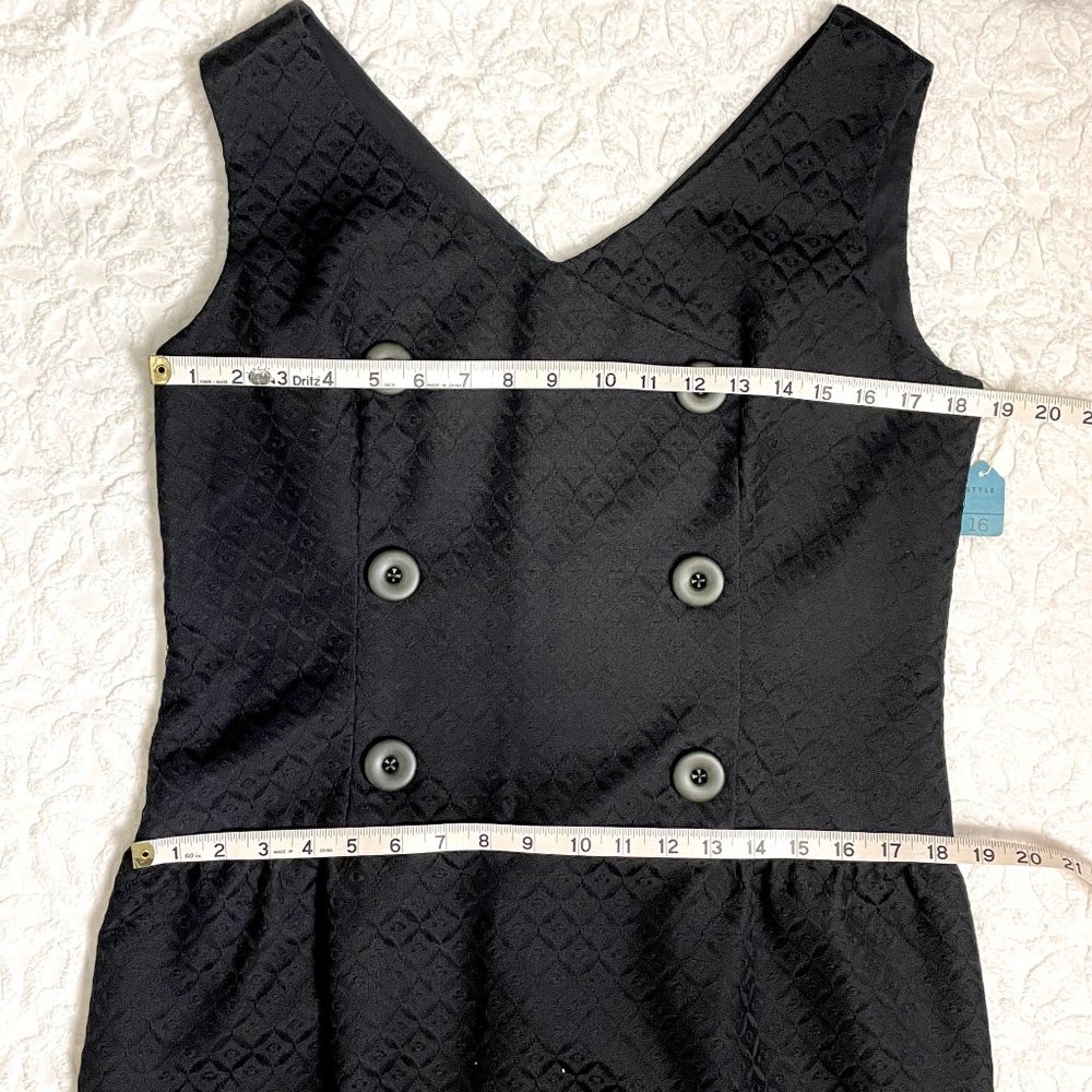 Vintage 60s Little Black Dress NWT ILGWU Arkay Mod Jacquard Sleeveless Cocktail - Picture 10 of 10